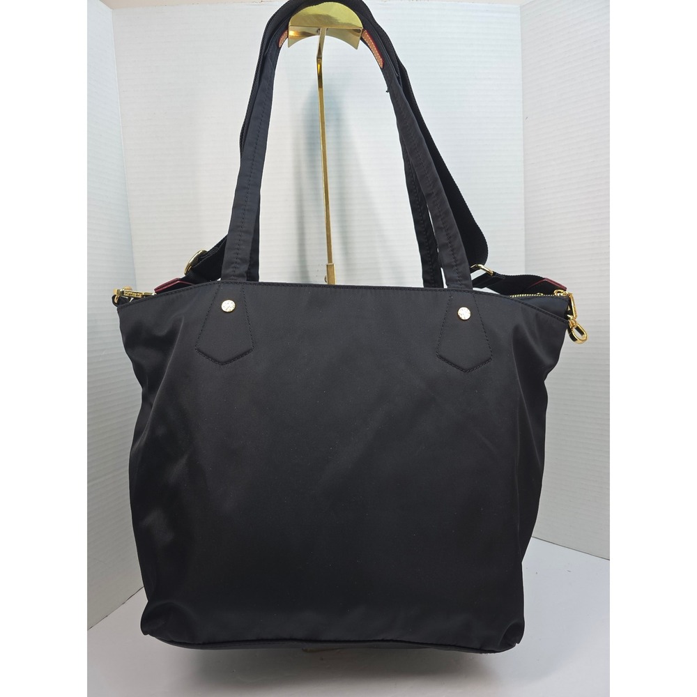 MZ Wallace Chelsea Tote Black Bedford Nylon Leather Trim Shoulder Bag Gold HW - Picture 4 of 11